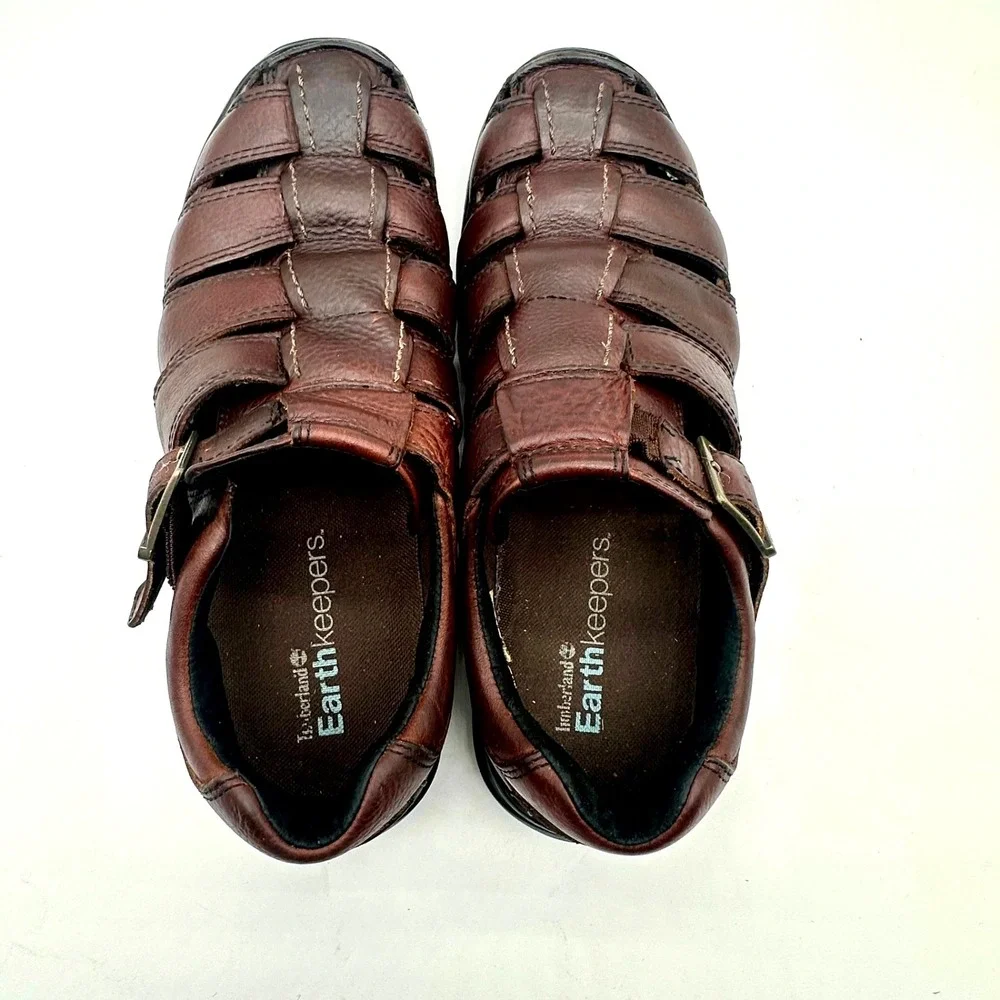 Timberland Earthkeepers Men's 10M Brown Leather Fisherman Sandals